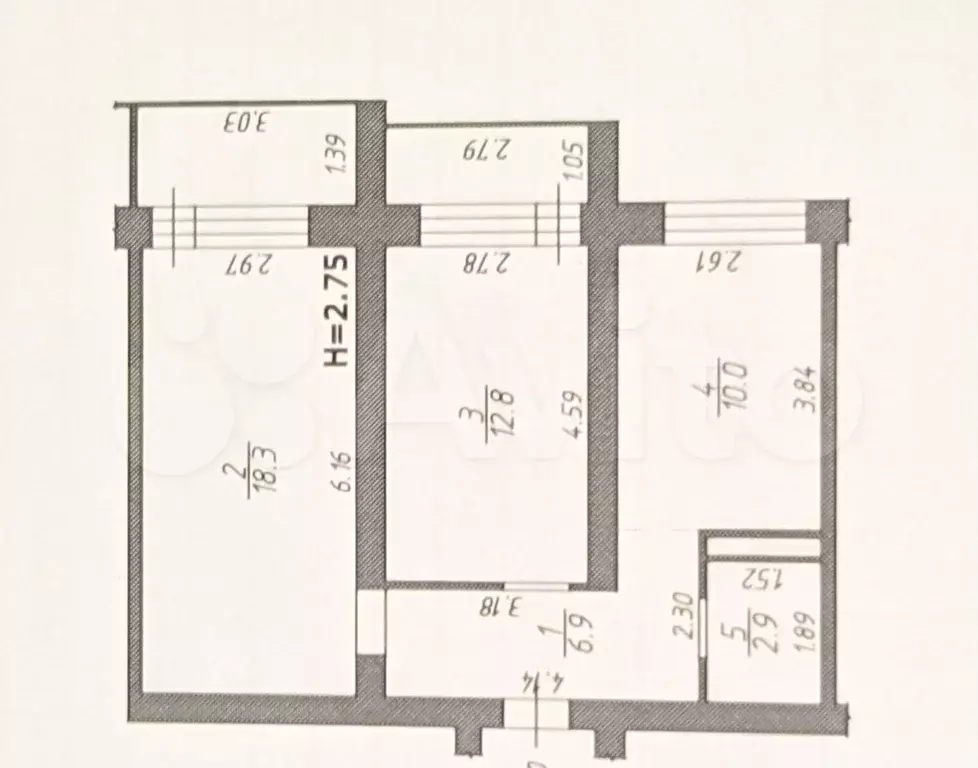 2-к. квартира, 58 м, 4/9 эт. - Фото 0
