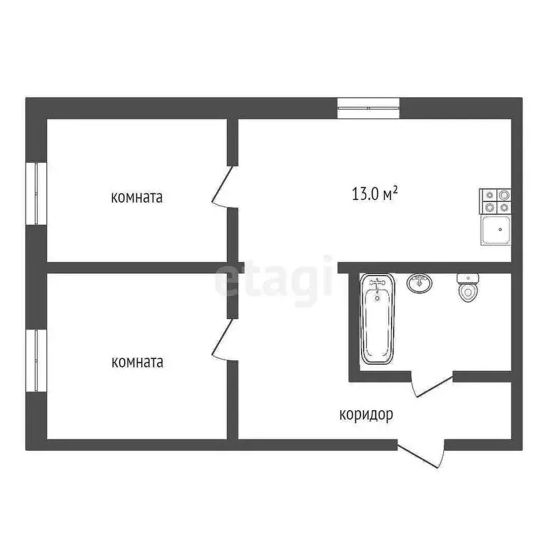 Квартира-студия: Ростов-на-Дону, улица Еляна, 68 (42 м) - Фото 1