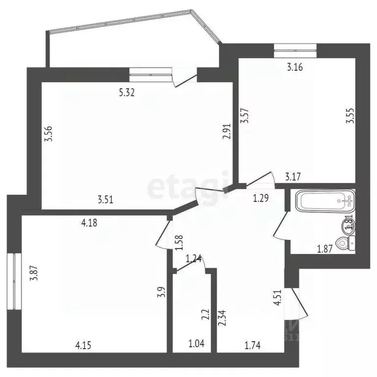 2-к кв. Мордовия, Саранск ул. Гагарина, 79 (61.5 м) - Фото 2