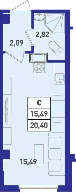 Квартира-студия: Мурино, улица Шоссе в Лаврики, 64к4 (20.4 м) - Фото 0