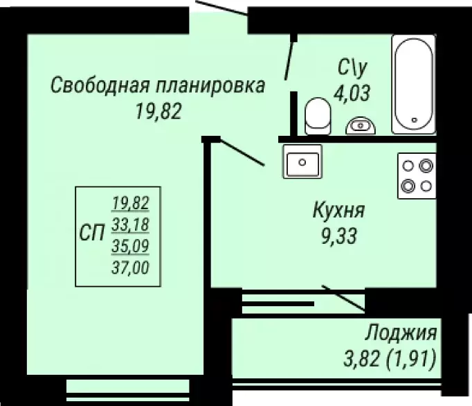 Продаётся 1-к квартира, 37 м - Фото 0