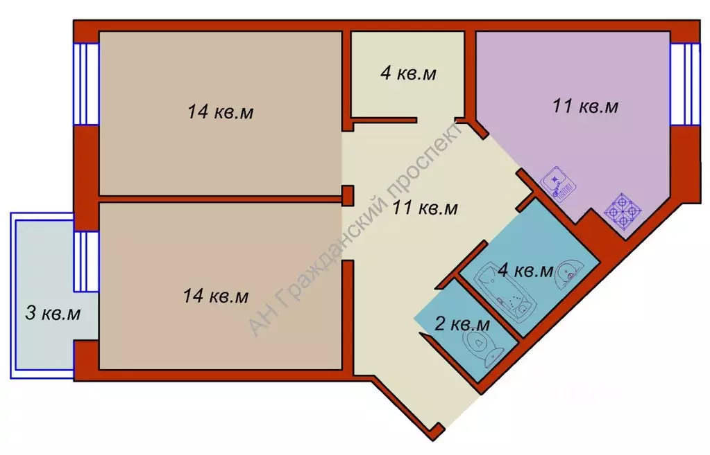 2-к кв. Ленинградская область, Шлиссельбург Кировский район, ул. ... - Фото 2