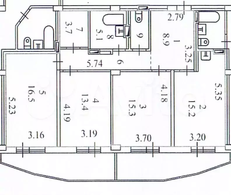 3-к. квартира, 87,5 м, 15/17 эт. - Фото 0