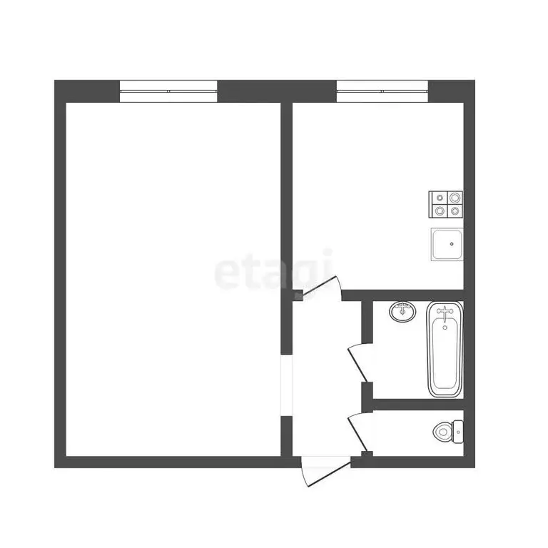 1-комнатная квартира: Томск, улица Карпова, 23 (25 м) - Фото 1