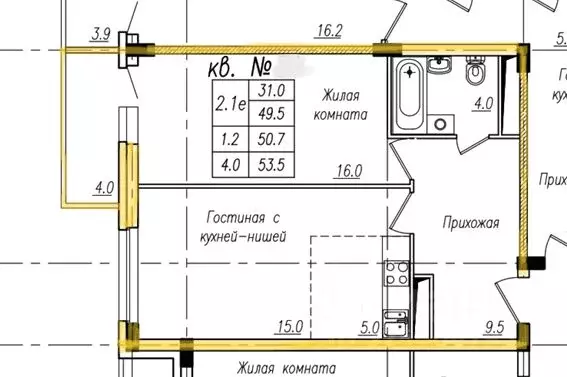 2-к кв. Тамбовская область, Тамбов ул. Карла Маркса, 169 (53.5 м) - Фото 1