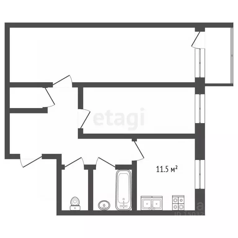 2-к кв. Владимирская область, Муром д. Савково, ул. Советская, 17 ... - Фото 2
