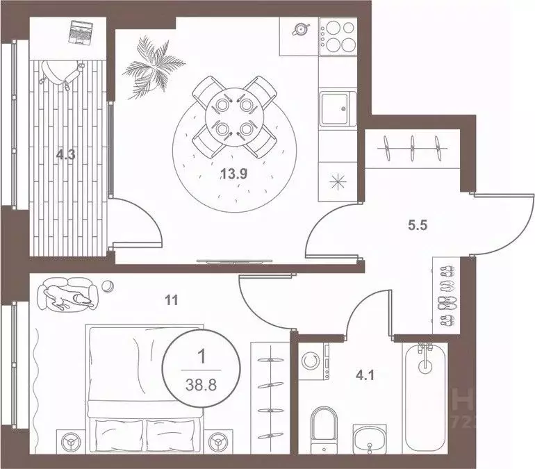 1-к кв. Пензенская область, Пенза Арбеково жилрайон, Дальнее Арбеково ... - Фото 1