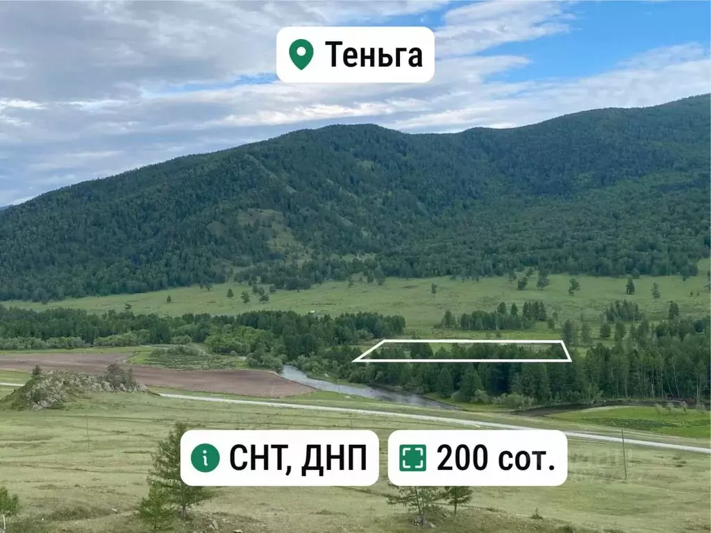 Участок в Алтай, Онгудайский район, с. Теньга Береговая ул., 12 (2.0 ... - Фото 1