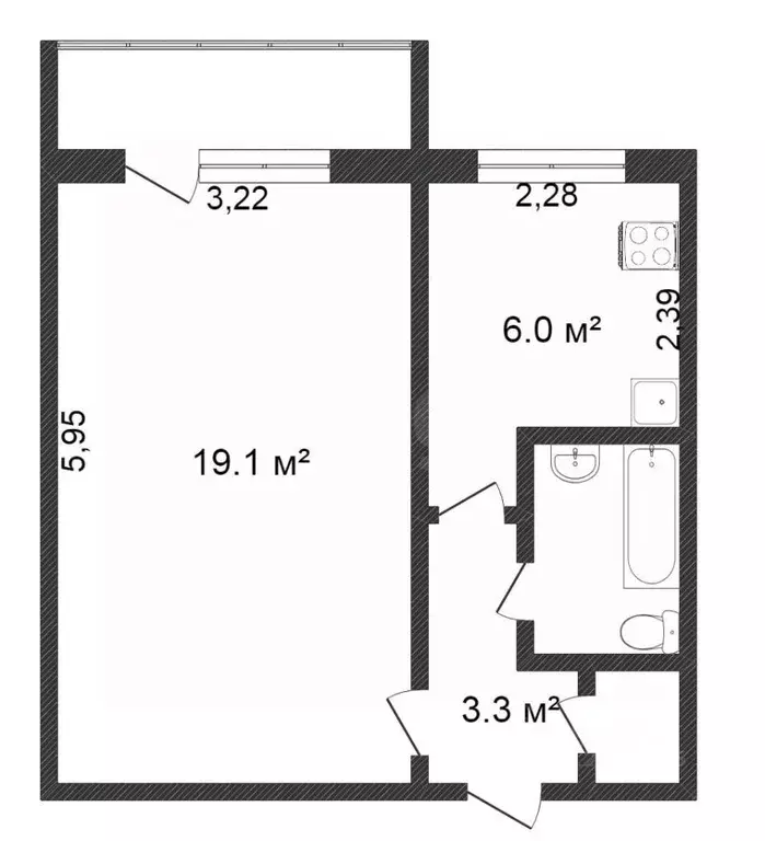 1-к кв. Московская область, Реутов Новая ул., 14к3 (32.0 м) - Фото 2