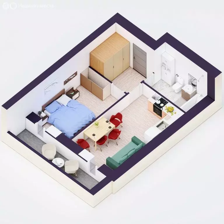 2-комнатная квартира: Уфа, Высотная улица, 2 (40.74 м) - Фото 2