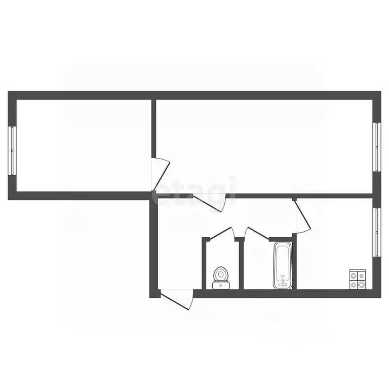 2-к кв. Челябинская область, Троицк пос. Троицкая ГРЭС, 10-й кв-л, 5 ... - Фото 2