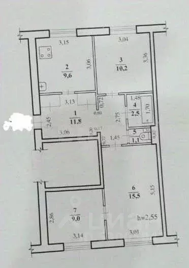 3-к кв. Забайкальский край, Чита 5-й мкр, 41 (60.0 м) - Фото 2