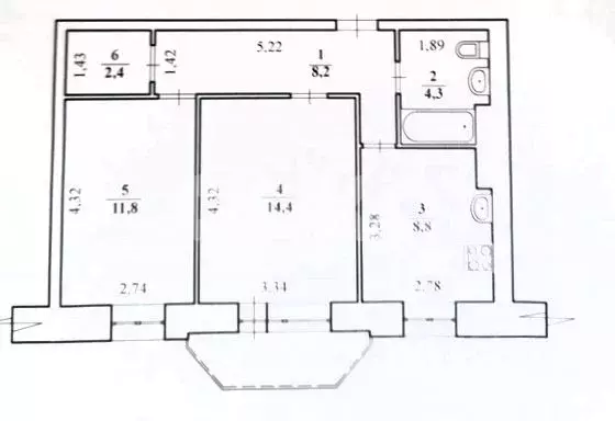 2-к кв. Волгоградская область, Волгоград ул. Никитина, 127А (50.0 м) - Фото 1