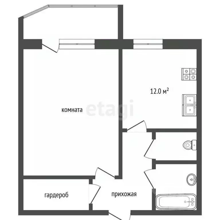 1-к кв. Московская область, Воскресенск Центральный мкр, ул. Победы, ... - Фото 2