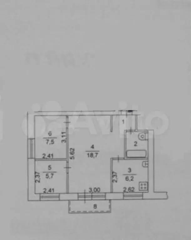 2-к. квартира, 43,2 м, 3/5 эт. - Фото 0