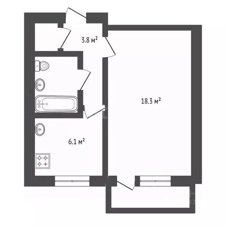 1-к кв. Владимирская область, Ковров ул. Лопатина, 21/1 (32.8 м) - Фото 1