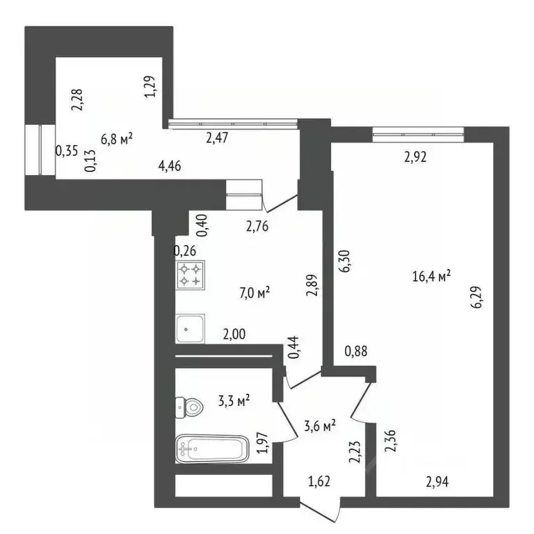 1-к кв. Башкортостан, Уфа Бакалинская ул., 64/1 (34.0 м) - Фото 1