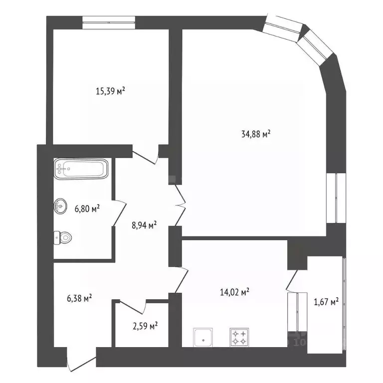 2-к кв. Башкортостан, Уфа ул. Гоголя, 74 (90.4 м) - Фото 2