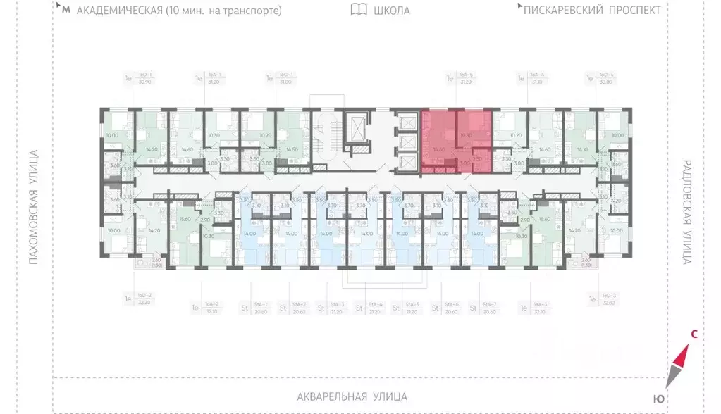 1-к кв. Санкт-Петербург Ручьи жилой комплекс (31.2 м) - Фото 1