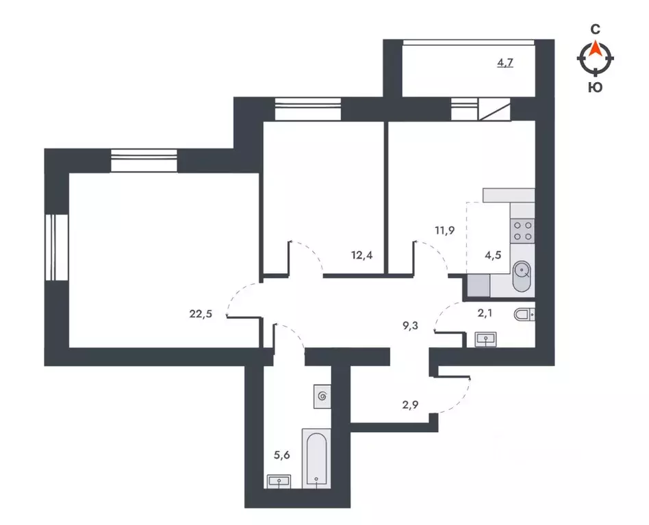 3-к кв. Кировская область, Киров ул. Капитана Дорофеева, 24 (76.0 м) - Фото 1