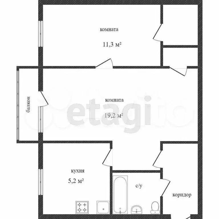 2-к. квартира, 45 м, 3/5 эт. - Фото 0