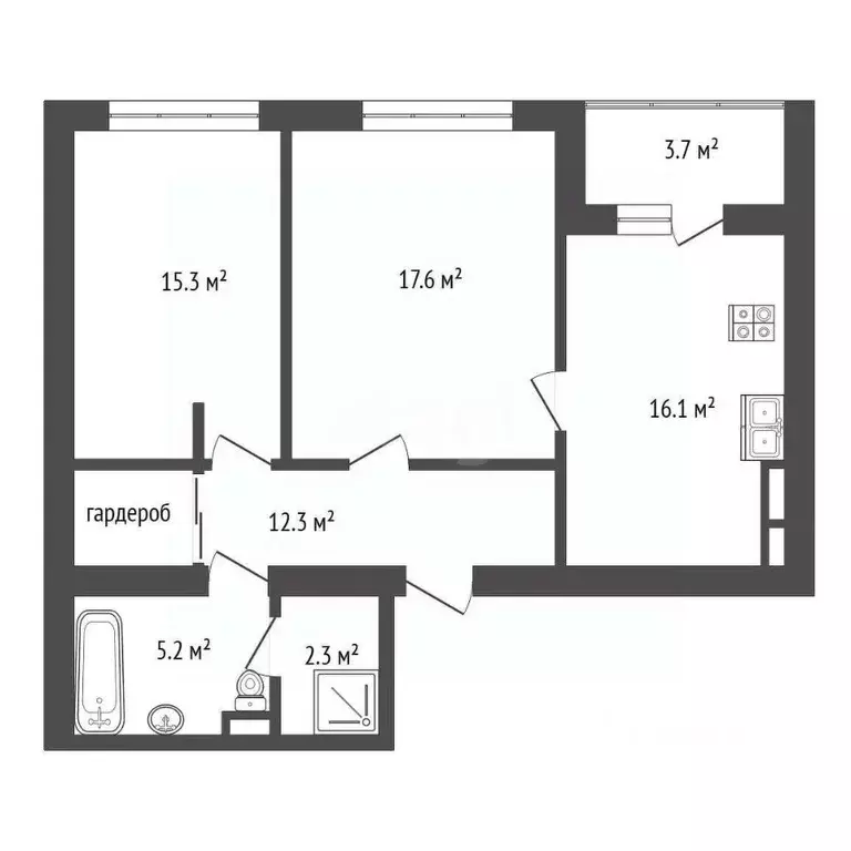 2-к кв. Калининградская область, Калининград Красная ул., 139В (72.5 ... - Фото 0