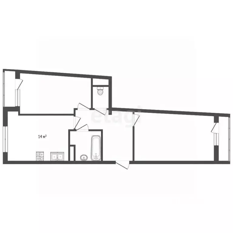 2-к кв. Санкт-Петербург Комендантский просп., 60к1 (56.9 м) - Фото 2