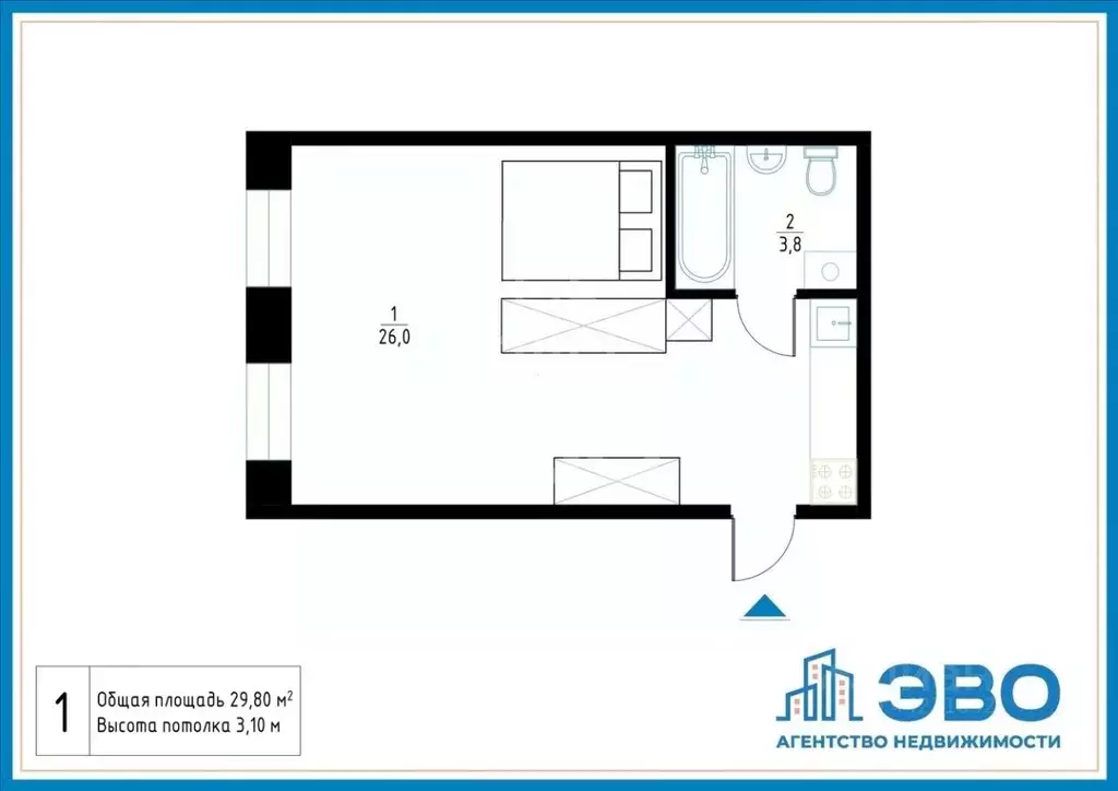 Комната Санкт-Петербург Английский просп., 20 (29.8 м) - Фото 2
