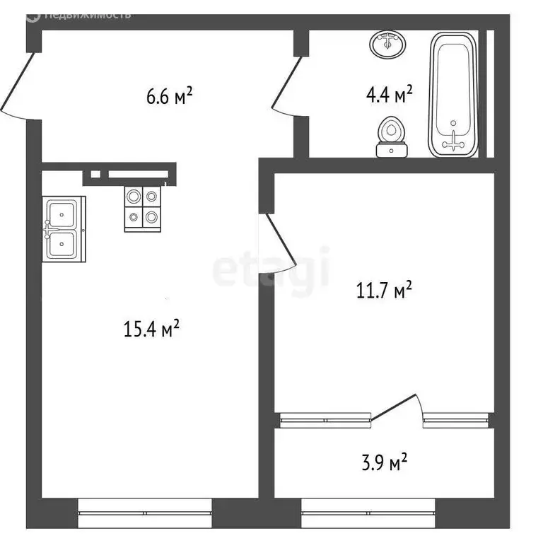 1-комнатная квартира: Сапроново, Калиновая улица, 3 (39.4 м) - Фото 0