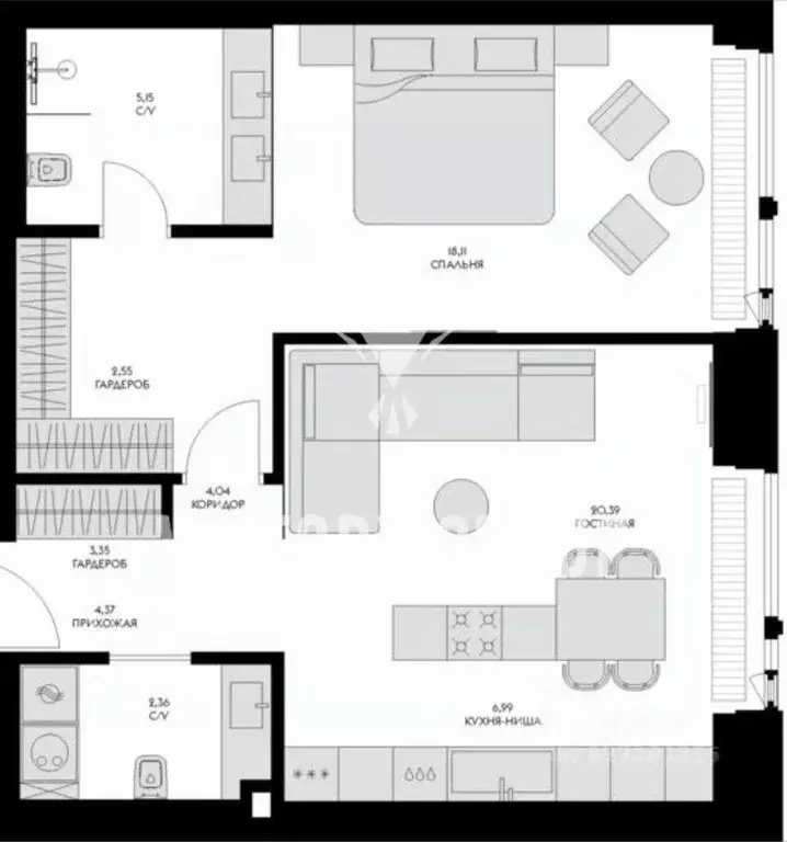 2-к кв. Москва ул. Братьев Фонченко, 1к4 (67.3 м) - Фото 2