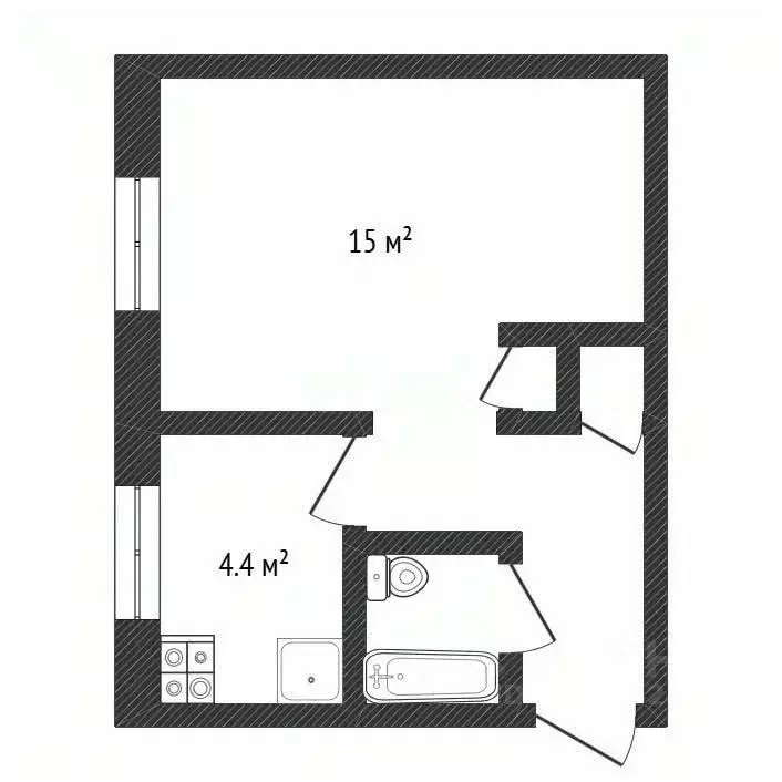 1-к кв. Нижегородская область, Нижний Новгород ул. Красных Партизан, 4 ... - Фото 2