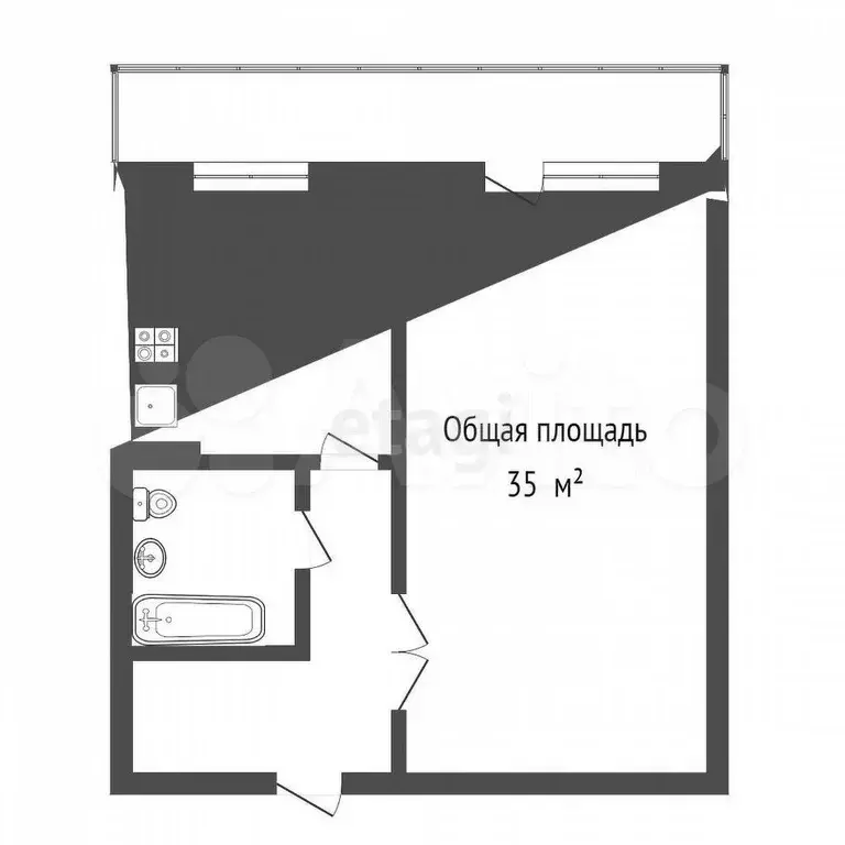 1-к. квартира, 35,5 м, 5/10 эт. - Фото 0