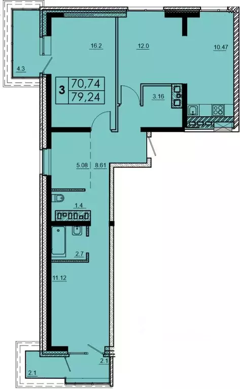 3-к кв. Иркутская область, Иркутск Ново-Ленино мкр, Мега жилой ... - Фото 0