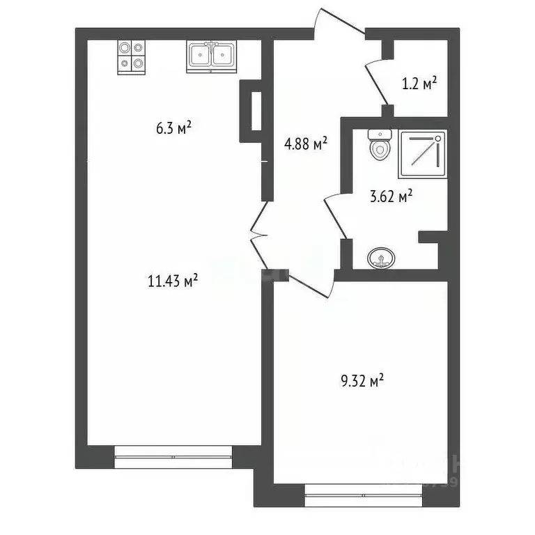 1-к кв. Ярославская область, Ярославль просп. Фрунзе, 33 (36.8 м) - Фото 2
