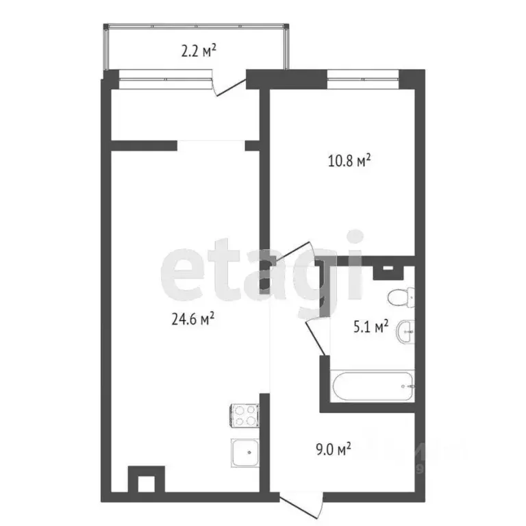 1-к кв. Тюменская область, Тюмень Велижанская ул., 66к2 (49.6 м) - Фото 2