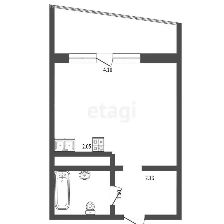 Квартира-студия: Ольгинка, 3-й микрорайон, 21 (21.6 м) - Фото 0