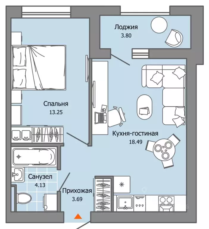 1-к кв. Пермский край, Пермь ул. Дзержинского, 35А (41.0 м) - Фото 2