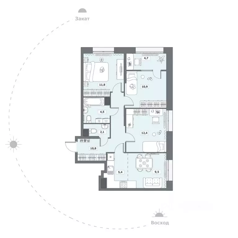 3-к кв. Вологодская область, Вологда ул. Возрождения, 35к6 (72.1 м) - Фото 1