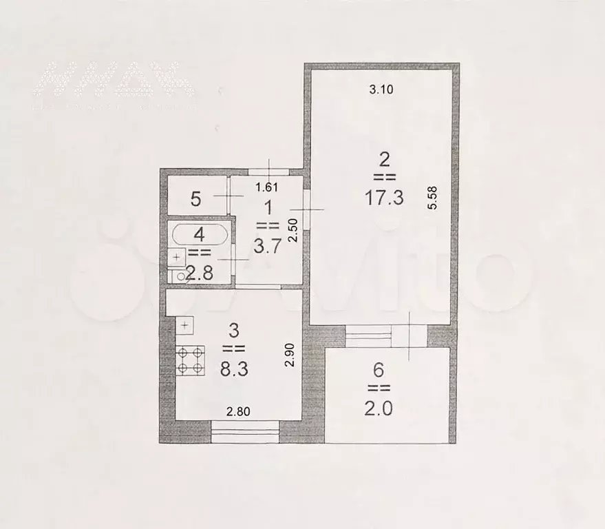 1-к. квартира, 35,1 м, 8/9 эт. - Фото 0