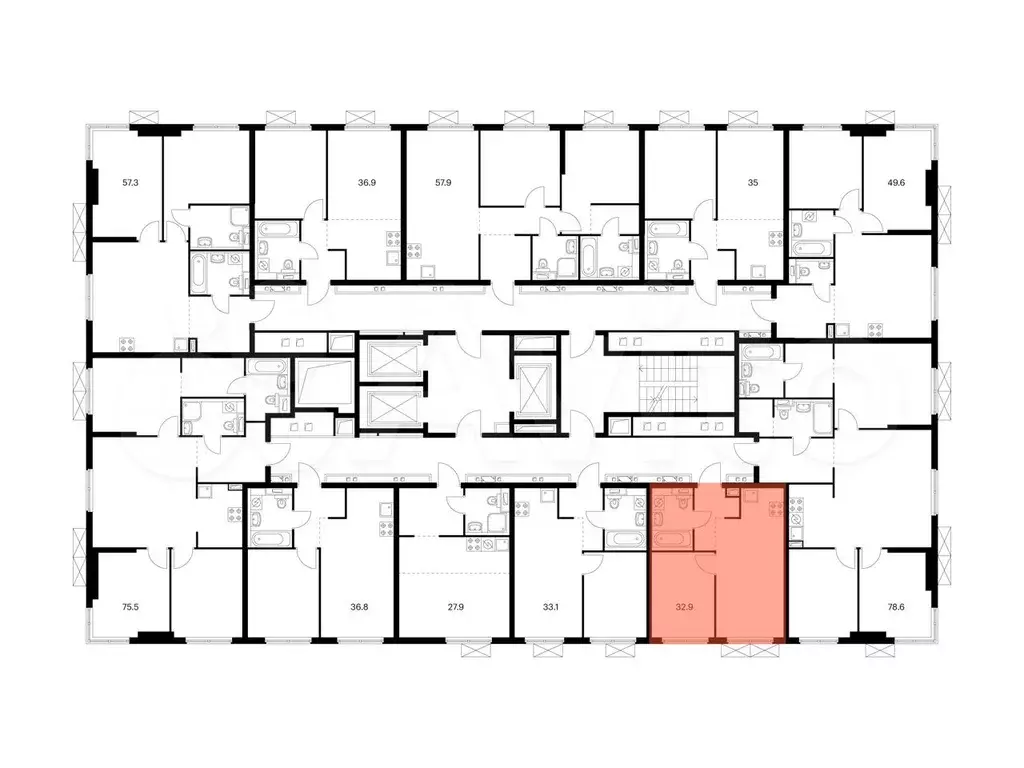 1-к. квартира, 32,9 м, 22/24 эт. - Фото 1