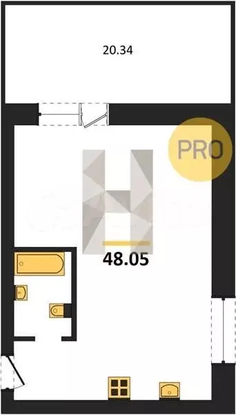 2-к. квартира, 48 м, 1/4 эт. - Фото 0