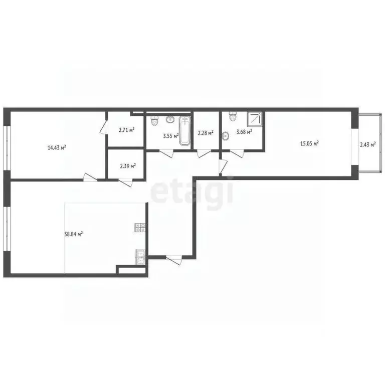 2-к кв. Москва проезд Серебрякова, 11к1 (83.7 м) - Фото 1