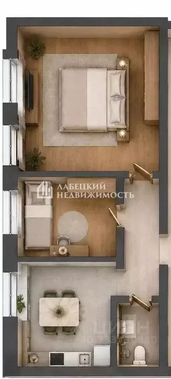 2-к кв. Санкт-Петербург Территория Фарфоровский ПОСТ, 52 (35.4 м) - Фото 2