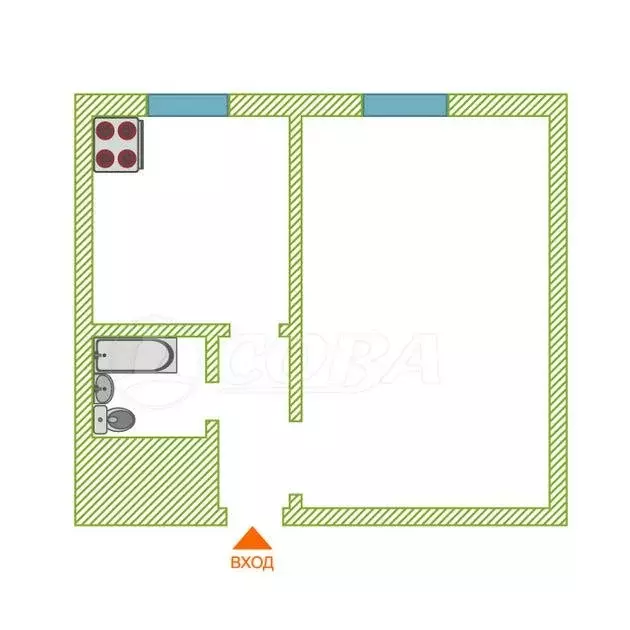 1-комнатная квартира: Нижняя Тавда, Мысовая улица, 7В (27.4 м) - Фото 0