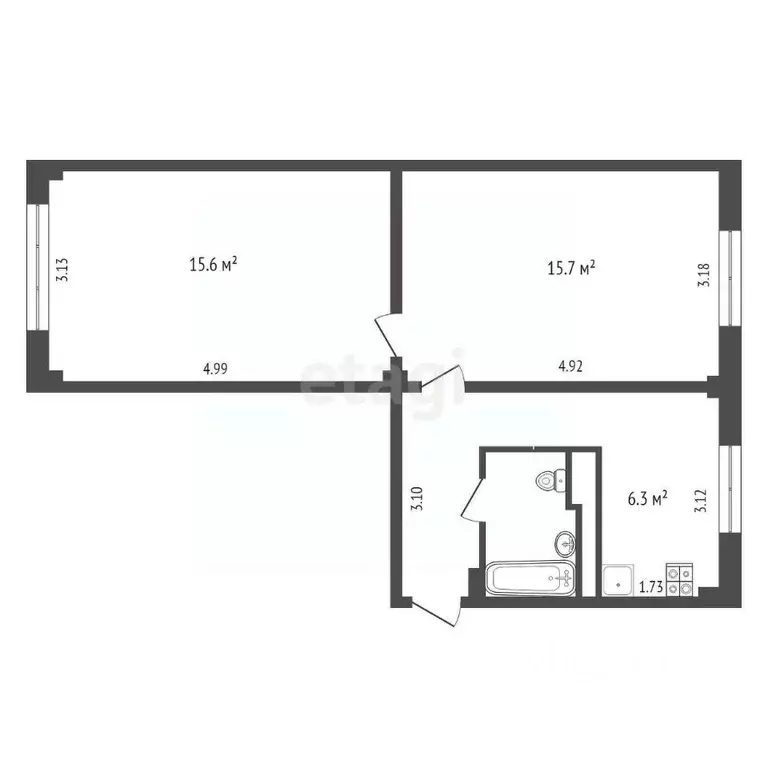 2-к кв. московская область, балашиха ш. энтузиастов, 73 (45.6 м) - Фото 1