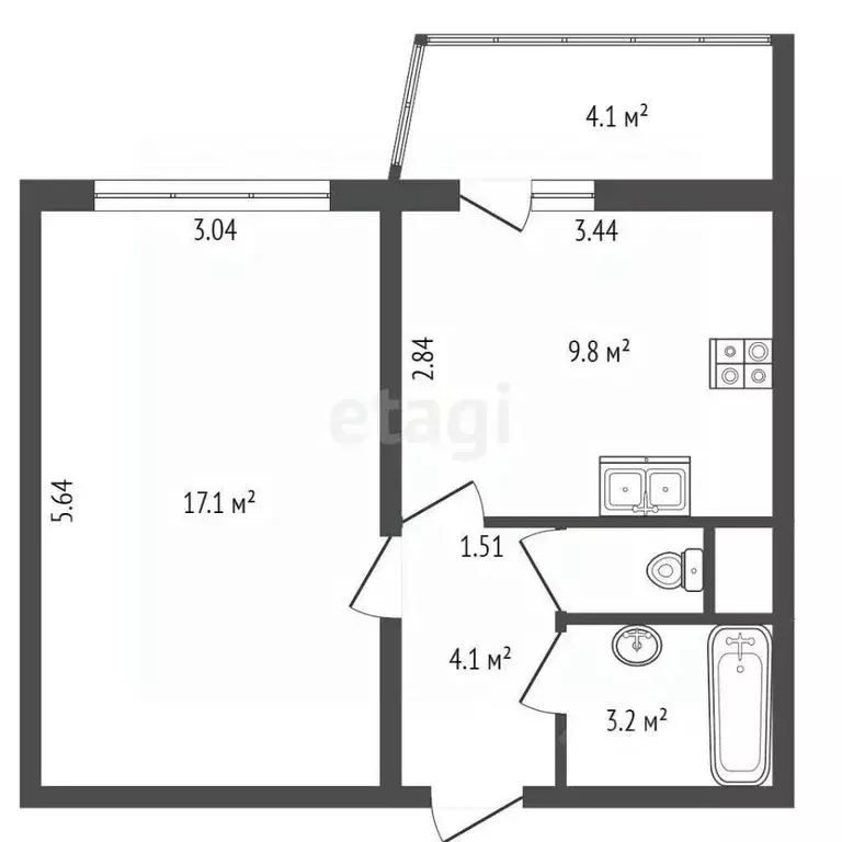 1-к кв. Санкт-Петербург ул. Шотмана, 18к2 (35.3 м) - Фото 1