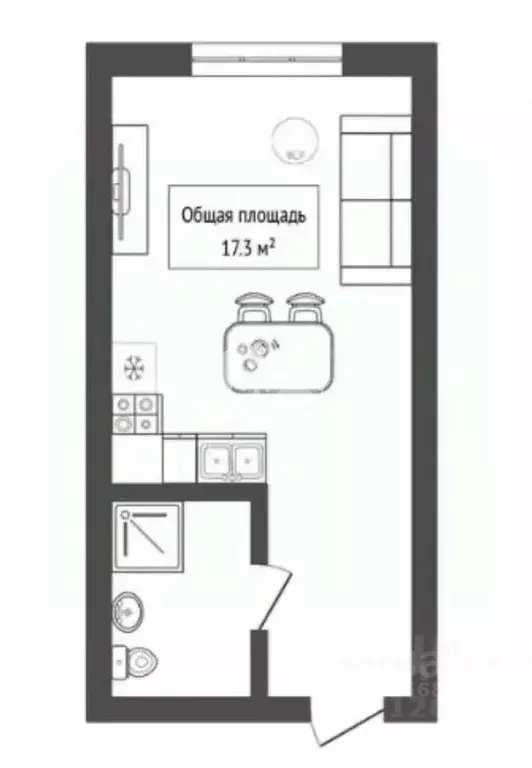 Студия Новосибирская область, Новосибирск Северный мкр, ул. ... - Фото 2
