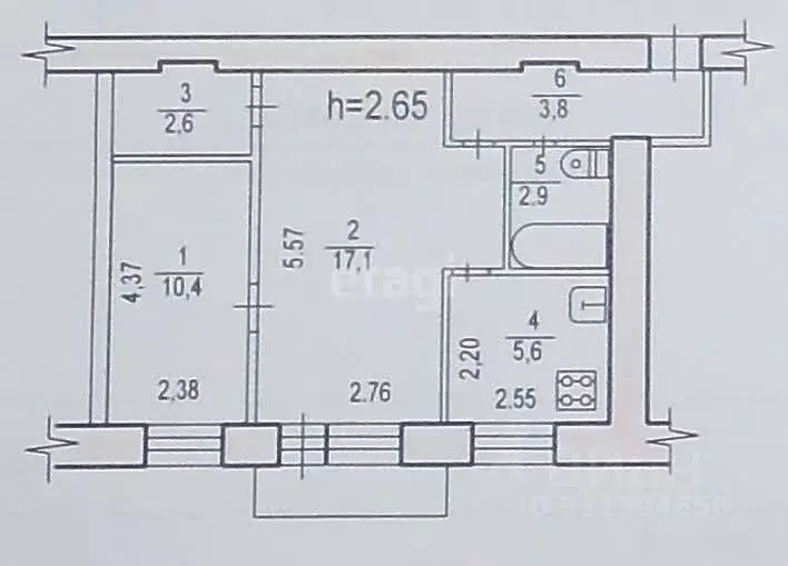 2-к кв. Хабаровский край, Хабаровск ул. Истомина, 106 (42.4 м) - Фото 1