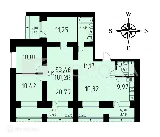 Продаётся 5-к квартира, 101.28 м - Фото 0