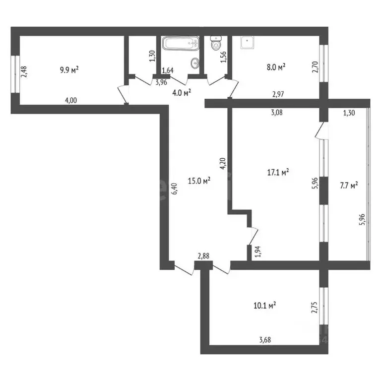 3-к кв. Амурская область, Благовещенск Институтская ул., 11 (77.0 м) - Фото 0